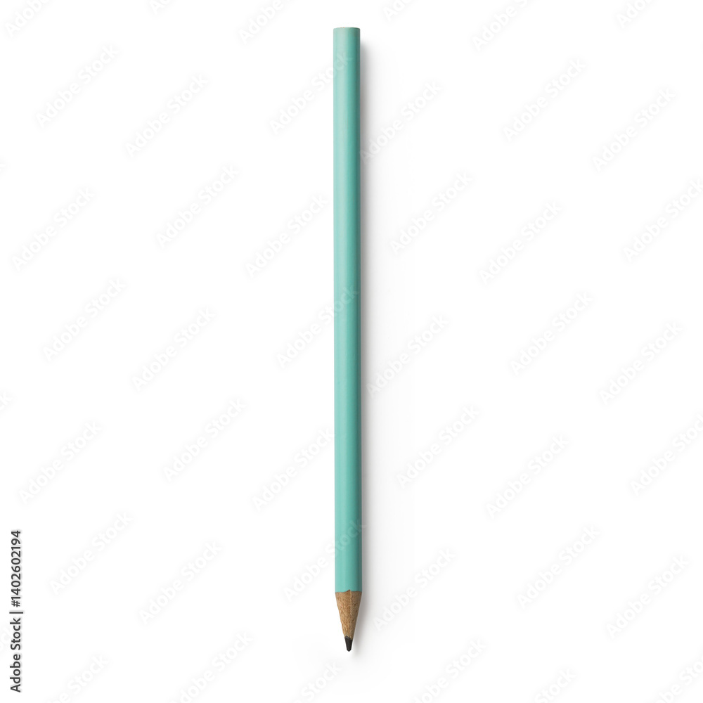 A simple, light blue pencil with a sharpened tip, suitable for writing or drawing. A simple, light blue pencil with a sharpened tip, suitable for writing or drawing.