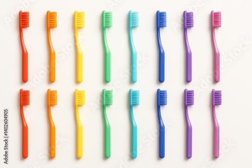 カラフルな歯ブラシの背景素材