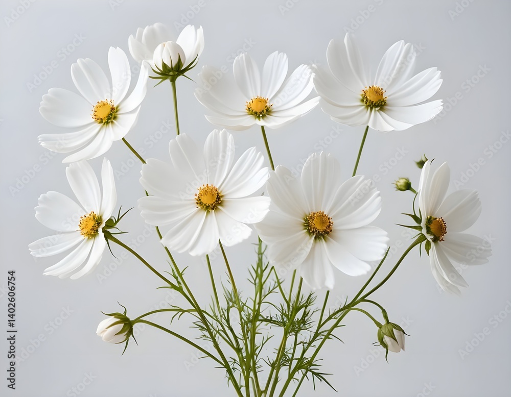 Fototapeta premium Bouquet of White Cosmos Flowers
