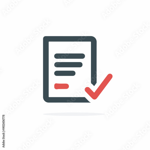 Approved document displays completion icon in simple style scene