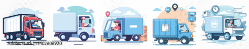 Vector of a truck driver.