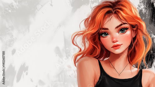 Obraz na płótnie Cartoon girl illustration
w salonie