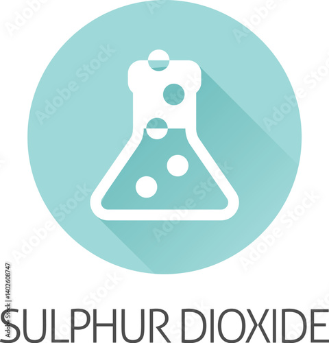 A laboratory glass beaker chemistry icon concept. Possibly an icon for the sulphur dioxide allergen or allergy.