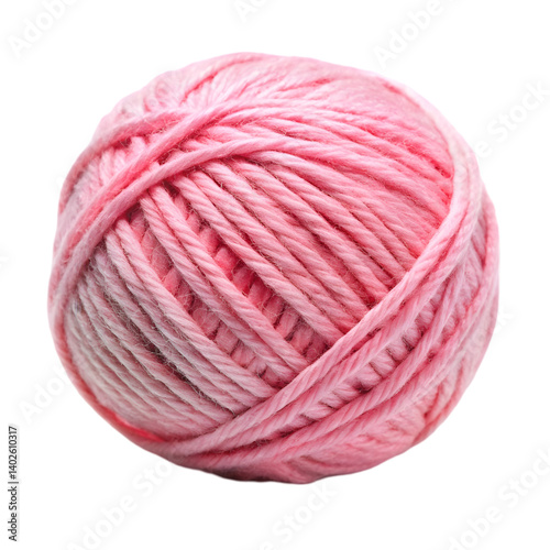 pink ball of wool isolated on transparent background