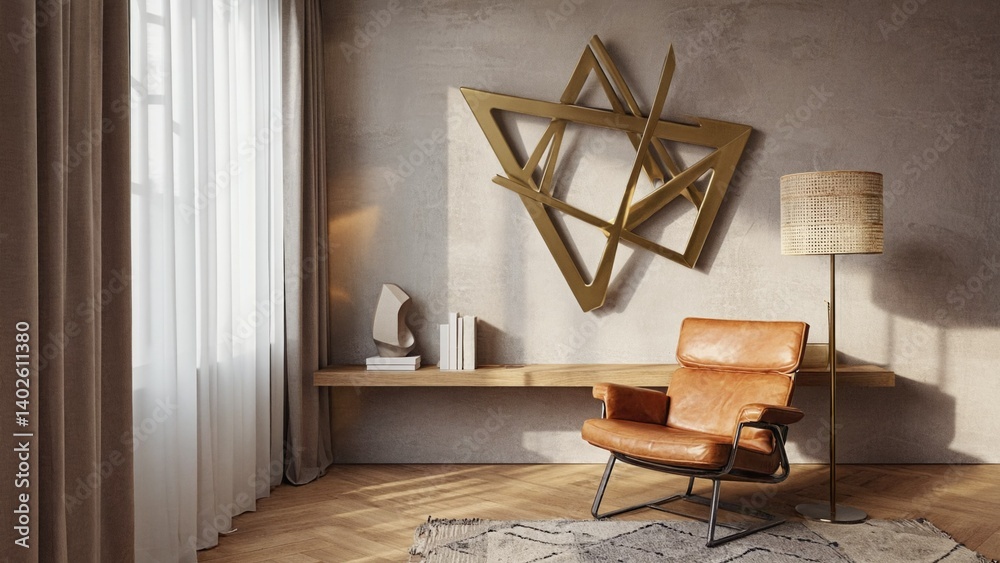 This is a high-end, modern living room with contemporary furniture and sophisticated design elements.