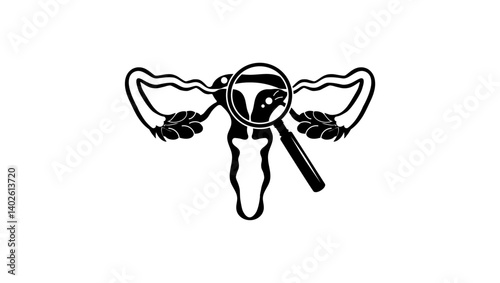 Adenomyosis symbol, black isolated silhouette