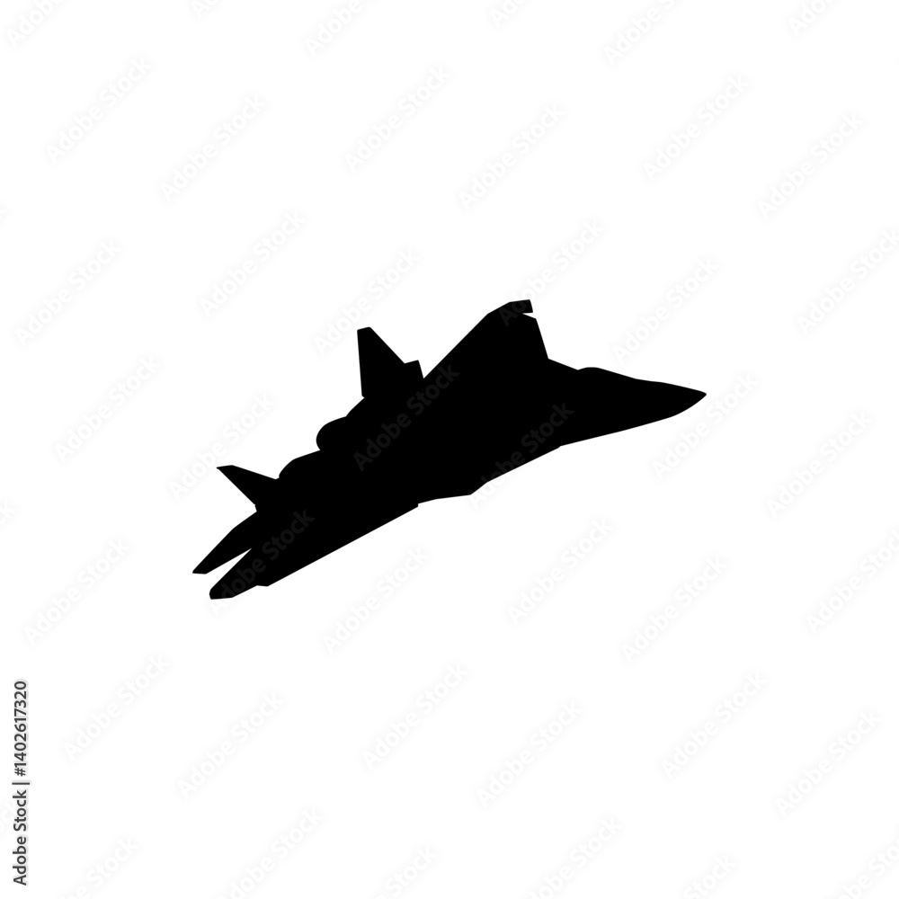 Silhouette of the Jet Fighter, Fighter aircraft are military aircraft designed primarily for air-to-air combat. Vector Illustration Silhouette of the Jet Fighter, Fighter aircraft are military aircraft designed primarily for air-to-air combat. Vector Illustration