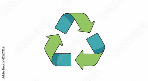 Recycling symbol in green and blue colors