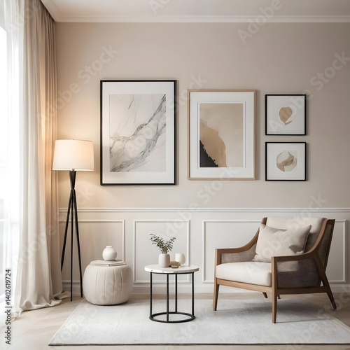 Serene Living Room Interior with Modern Decor