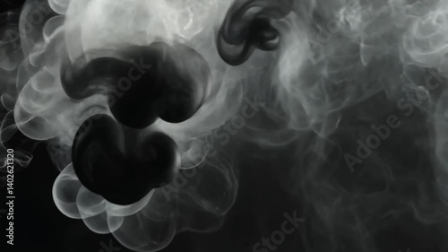 Ethereal wisps of smoke swirling gracefully against a dark backdrop, creating a mystical atmosphere