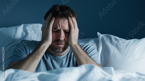 Close-up of insomnia's emotional toll