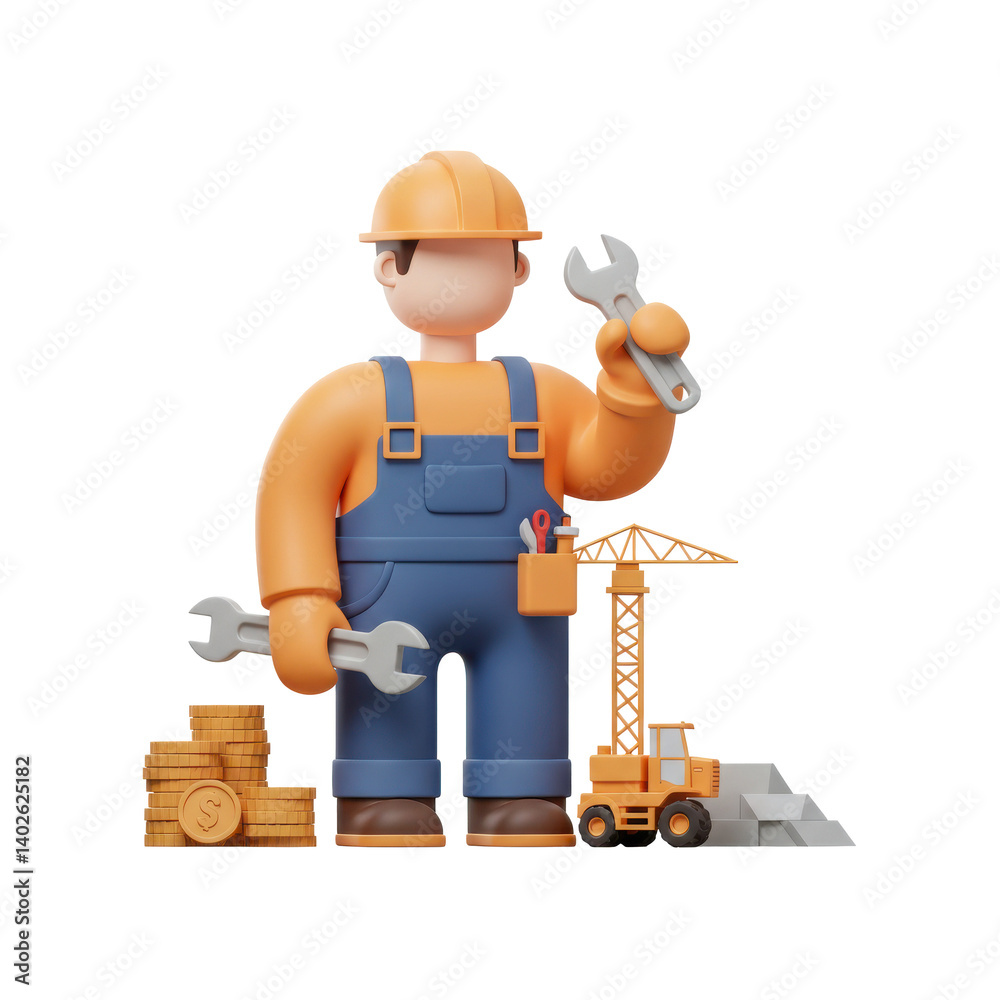 Happy Labour Day 3D Character isolated background 09 Happy Labour Day 3D Character isolated background 09