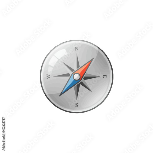 A shiny, round compass pointing the way