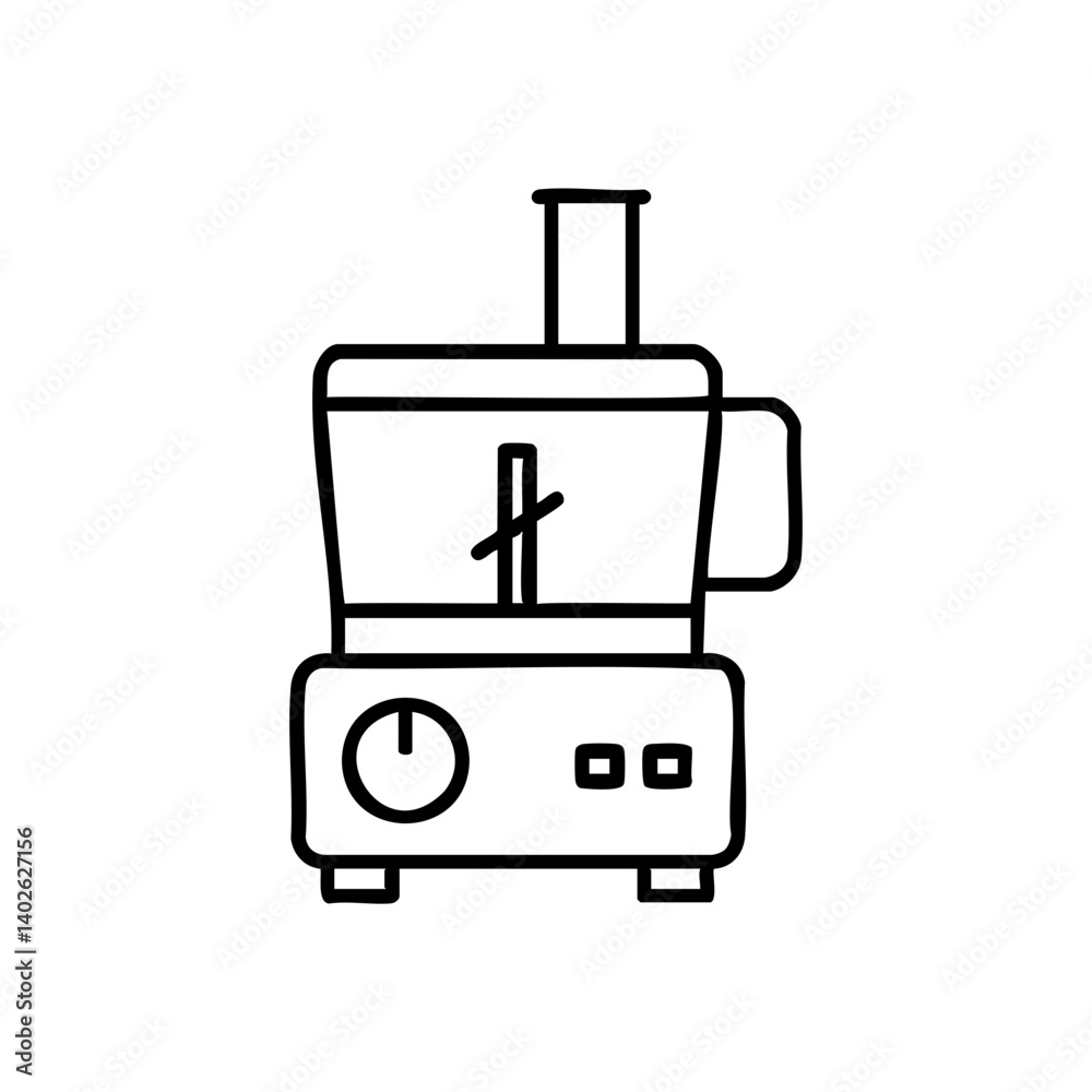 Food processor icon with control buttons and bowl Food processor icon with control buttons and bowl