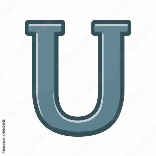 Gray letter represents alphabet display over plain backdrop design