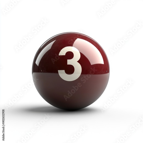 A realistic photograph of an isolated red billiard ball with the number Free Download A realistic photograph of an isolated red billiard ball with the number