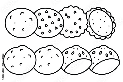 falafel line art creative illustration of traditional falafel