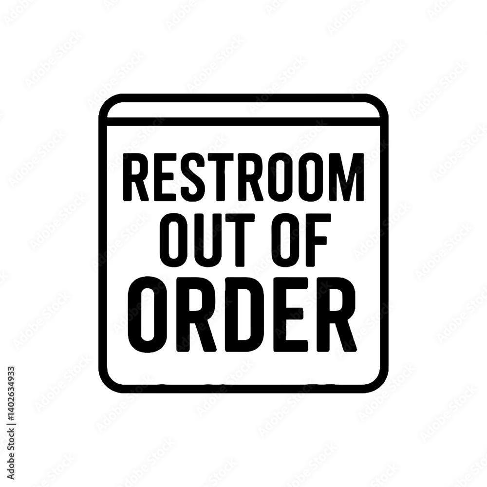 Restroom Out Of Order Vector Icon Illustration on a transparent background, Restroom Out Of Order Icon Restroom Out Of Order Vector Icon Illustration on a transparent background, Restroom Out Of Order Icon