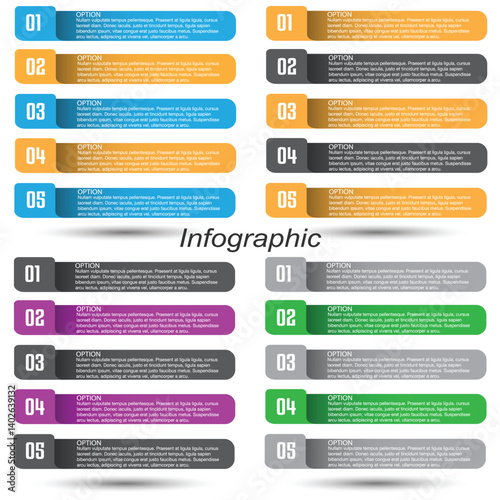 Obraz na płótnie Collection infographics with steps and options, banner for business design and website template. w salonie