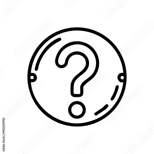 Question mark illustration in minimalistic style for inquiry and information seeking