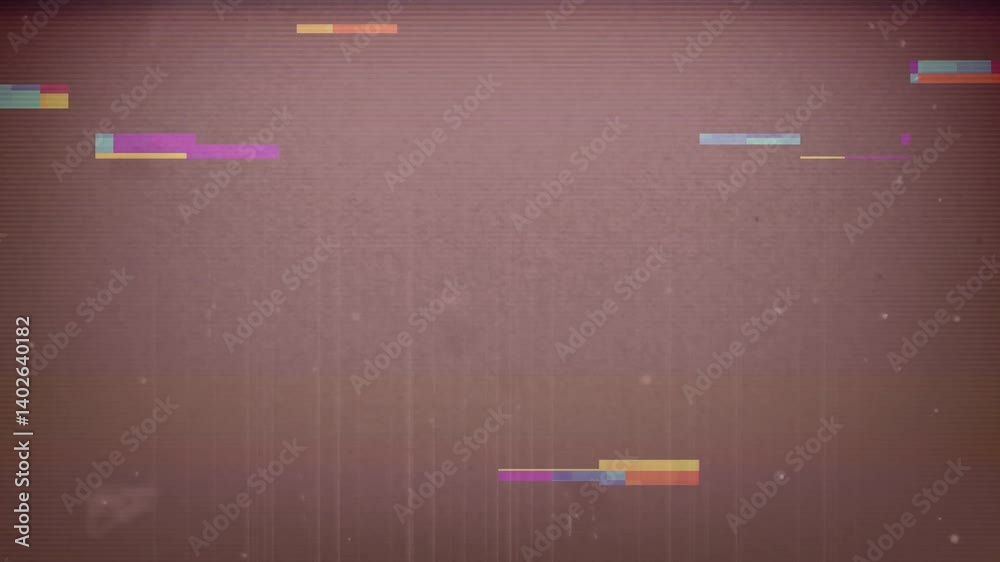 Film burn with glitch effect. Old tv static background. TV Color Bars Background of low and bad signal with glitch