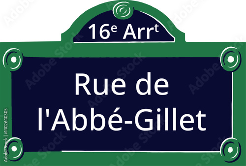 16e Arrt, Elegant Parisian Street Sign