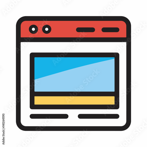Browser window displays information on interface background icon