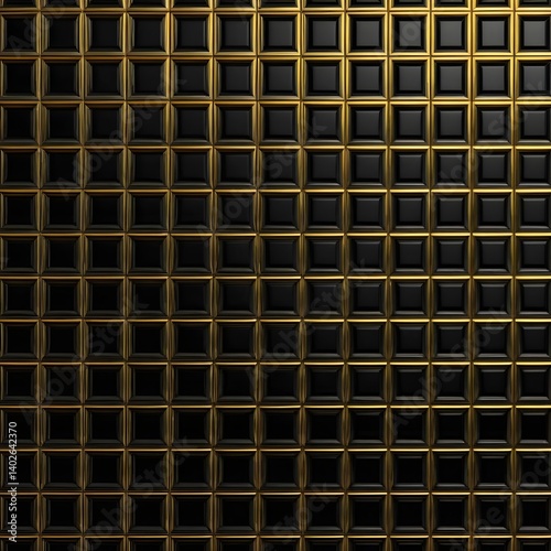 Black and Gold Square Pattern Texture