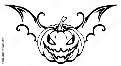 black and white svg vector, Halloween pumpkin icon