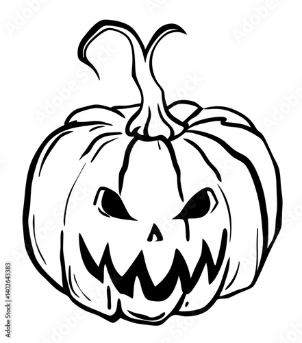 black and white svg vector, Halloween pumpkin icon