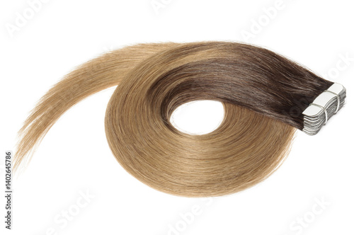 tape in straight brown to blonde ombre human hair extensions