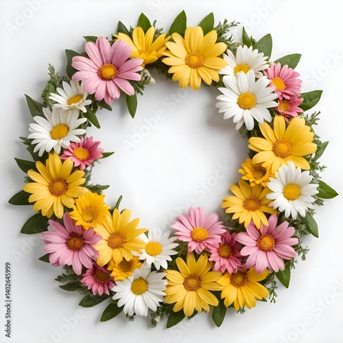 Wallpaper Mural Floral Wreath of Daisies and Gerbera Daisies Torontodigital.ca