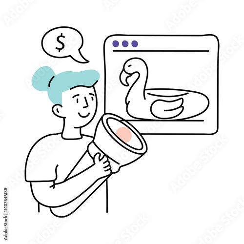 Secure Checkout vector colored minimal illustration. EPS 10 file