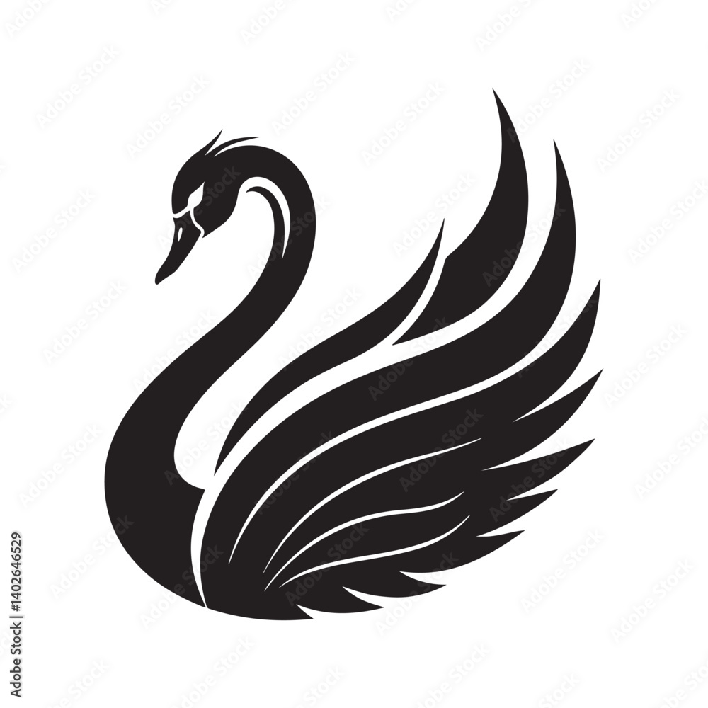 swan vector silhouette clip art logo illustration swan vector silhouette clip art logo illustration