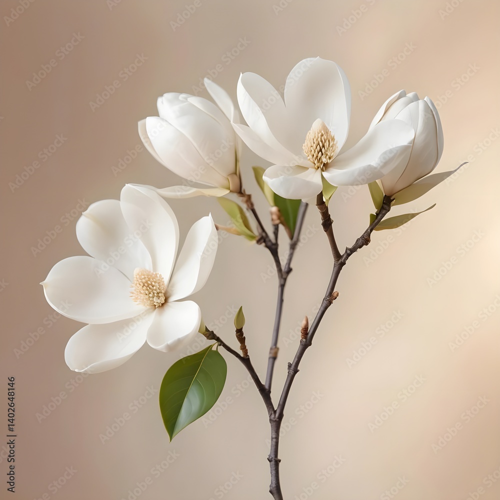 Obraz premium Elegant White Magnolia Blossoms