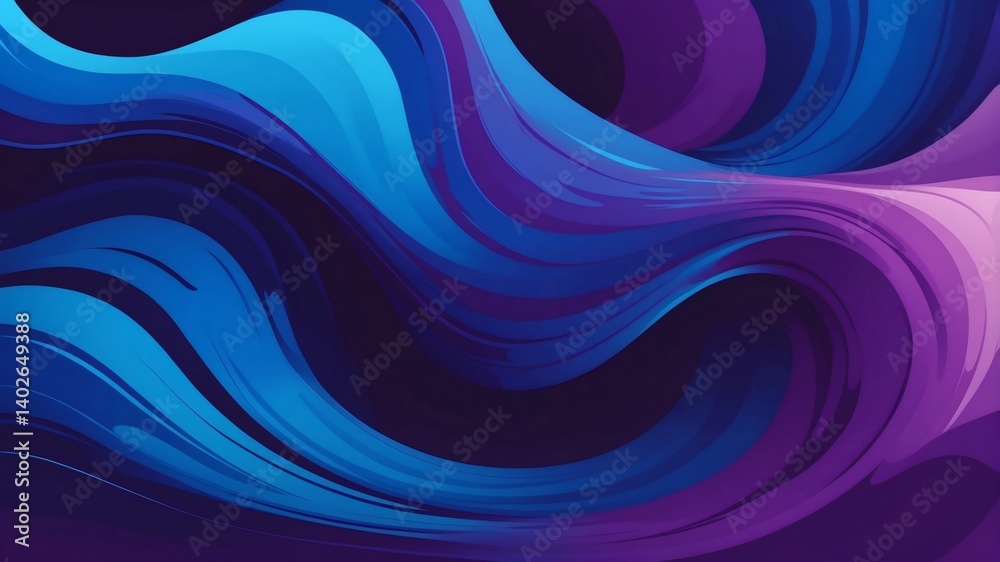 Obraz premium Vibrant swirls of blue and purple create dynamic abstract artwork in motion Generative AI