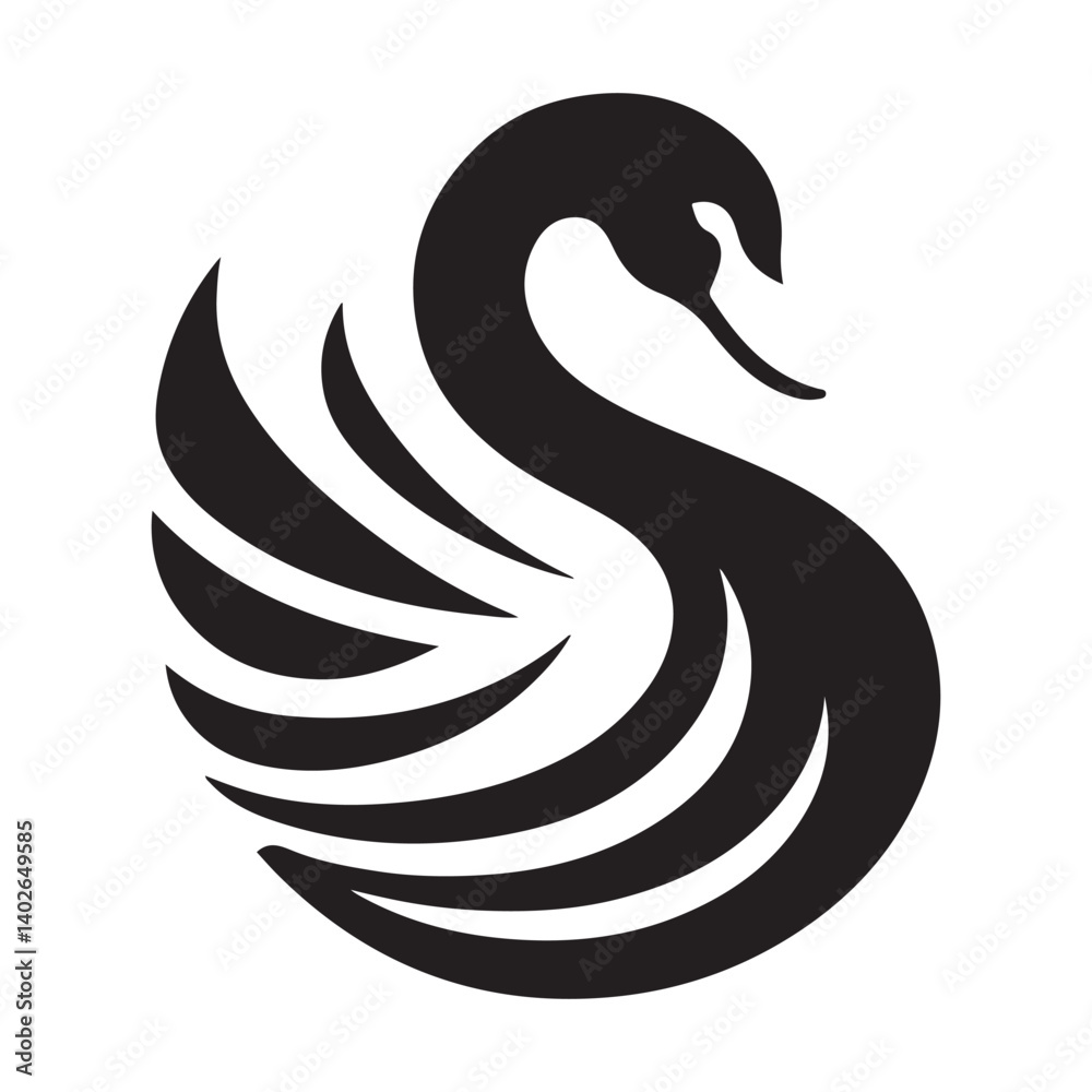 swan vector silhouette clip art logo illustration swan vector silhouette clip art logo illustration