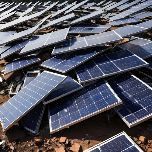 Damaged Solar Panels