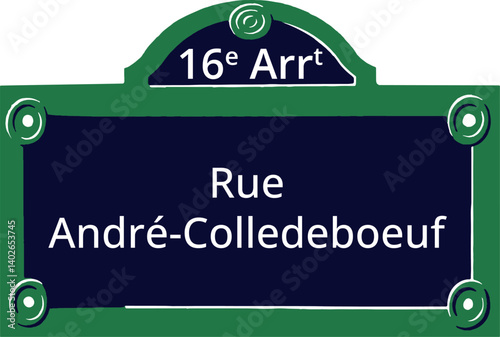16e Arrt, Elegant Parisian Street Sign