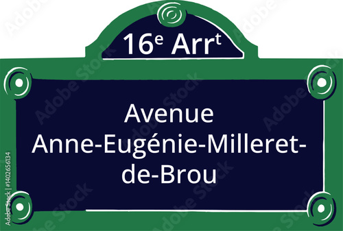 16e Arrt, Elegant Parisian Street Sign