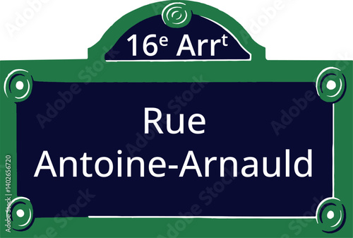 16e Arrt, Elegant Parisian Street Sign