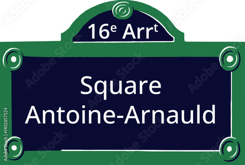 16e Arrt, Elegant Parisian Street Sign