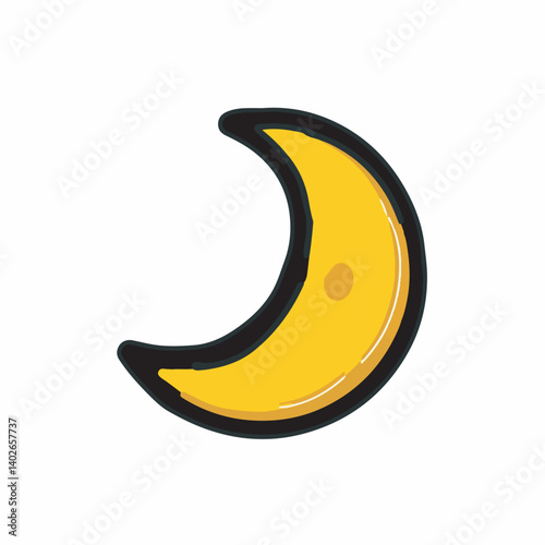 Crescent moon shines brightly night sky dark illustration
