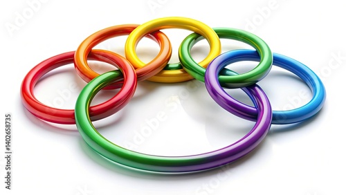 Abstract Colorful Interconnected Rings Background, Circular Design, Geometric Pattern, vibrant rings, colorful circles, connected shapes, overlapping circles, colorful abstract art