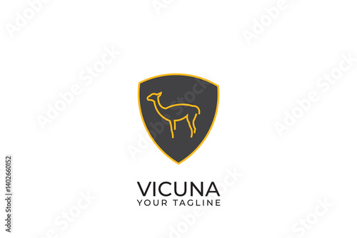 vicuna silhouette logo design, simple design vicuna logo vector illustration
