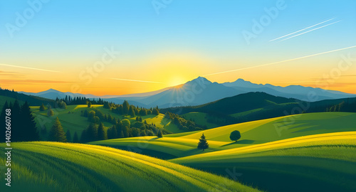 sunrise in the meadow