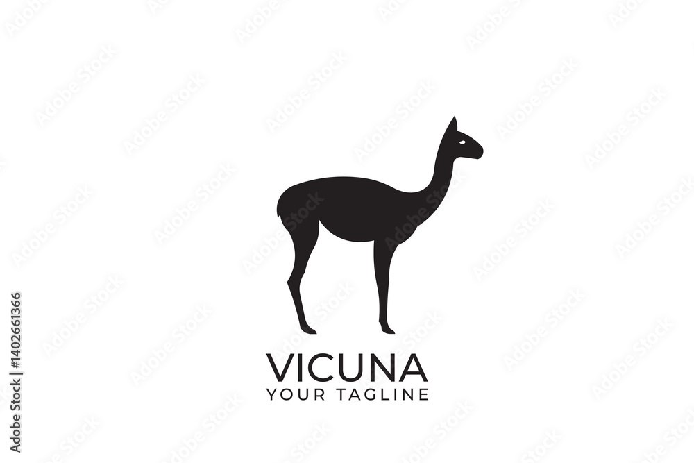 Fototapeta premium vicuna silhouette logo design, simple design vicuna logo vector illustration