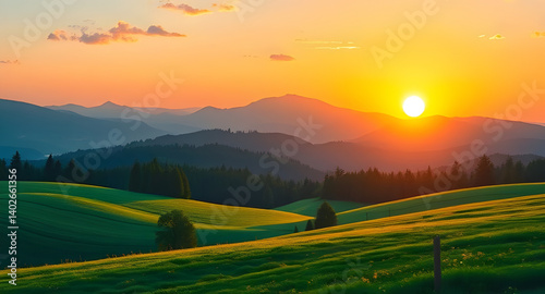 sunrise in the meadow