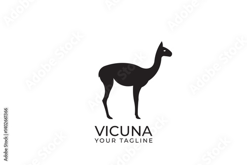 vicuna silhouette logo design, simple design vicuna logo vector illustration