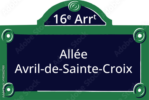 16e Arrt, Elegant Parisian Street Sign